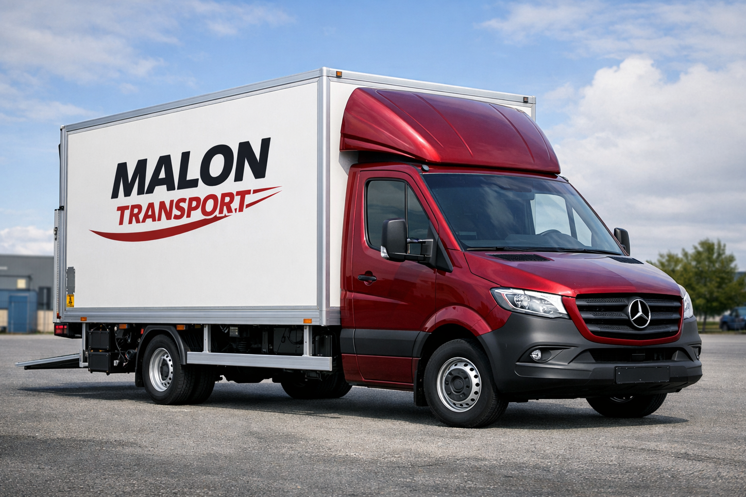 Malon Transport lastbil i dagslys
